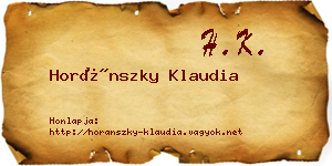 Horánszky Klaudia névjegykártya