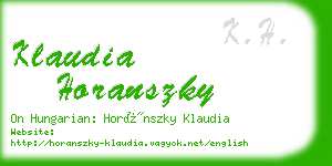 klaudia horanszky business card